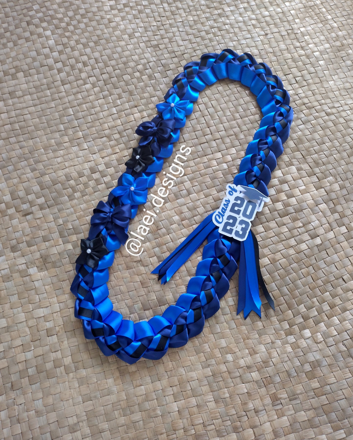 Decorated Single Braid Lei with Badge - Adult Size