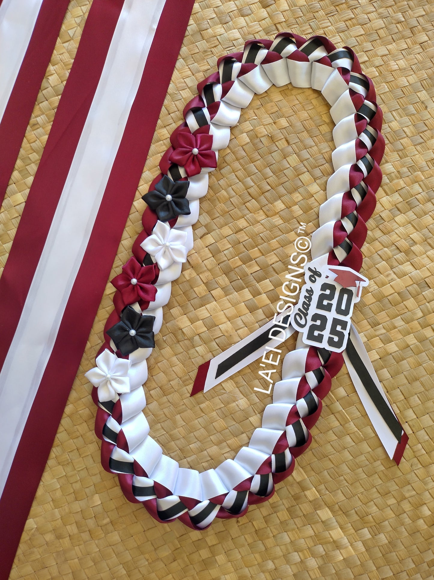Decorated Single Braid Lei & Sash Set