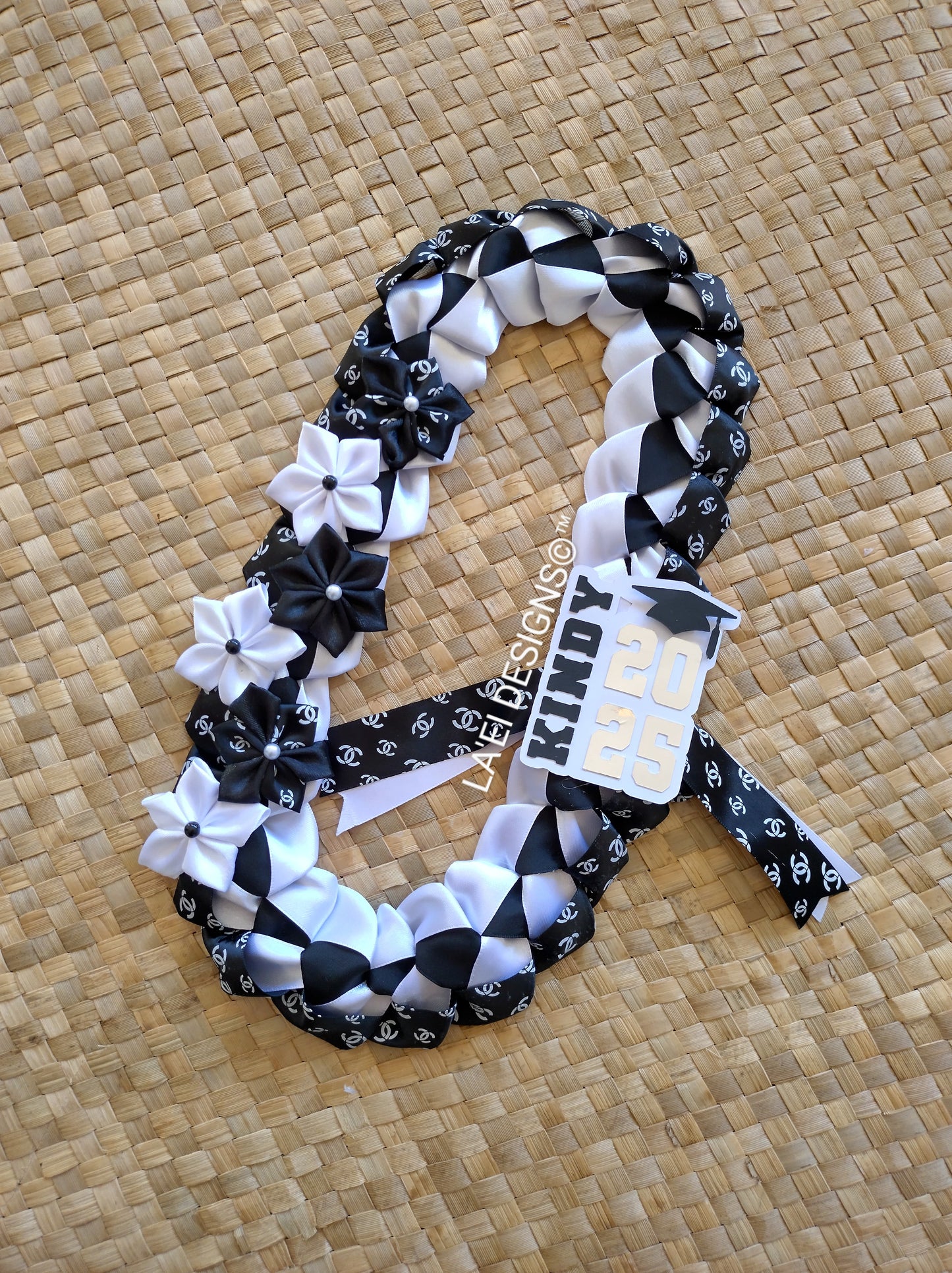 INSPIRED Decorated Single Braid Lei W/ Kindy Badge