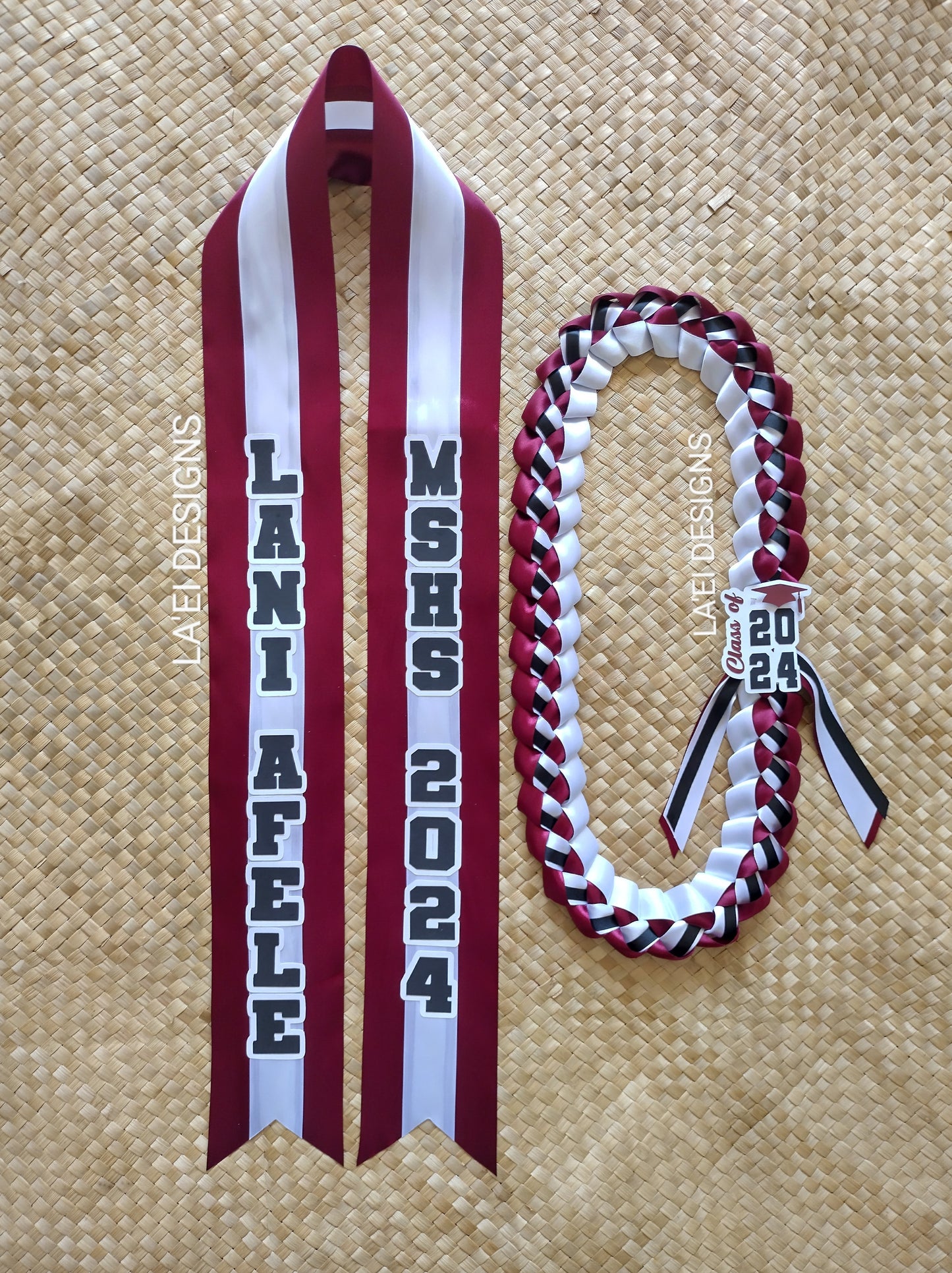 CUSTOM Basic Single Braid Lei & Sash Set