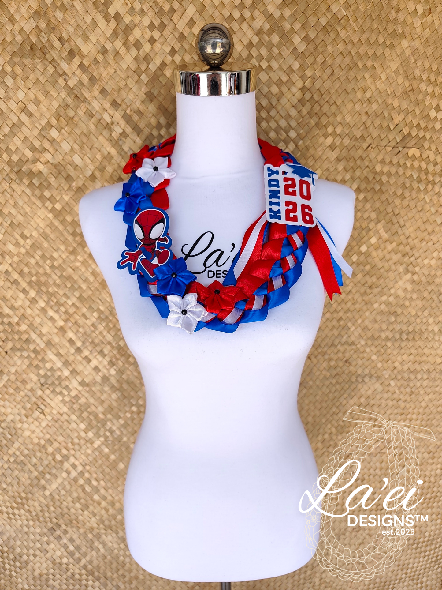 Decorated Single Braid w/ Kindy Badge & Spiderman