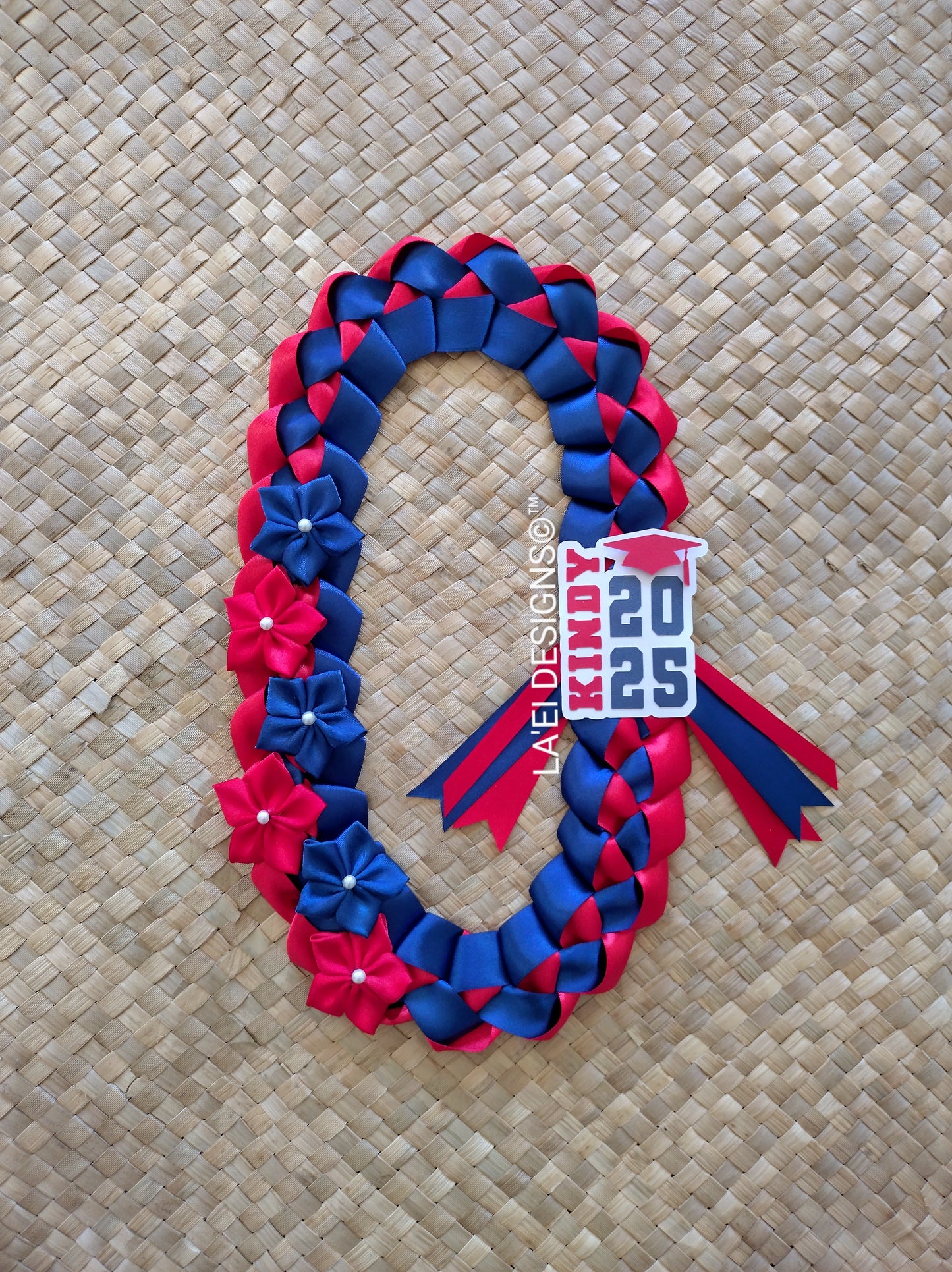 Decorated Single Braid Lei W/ Kindy Badge