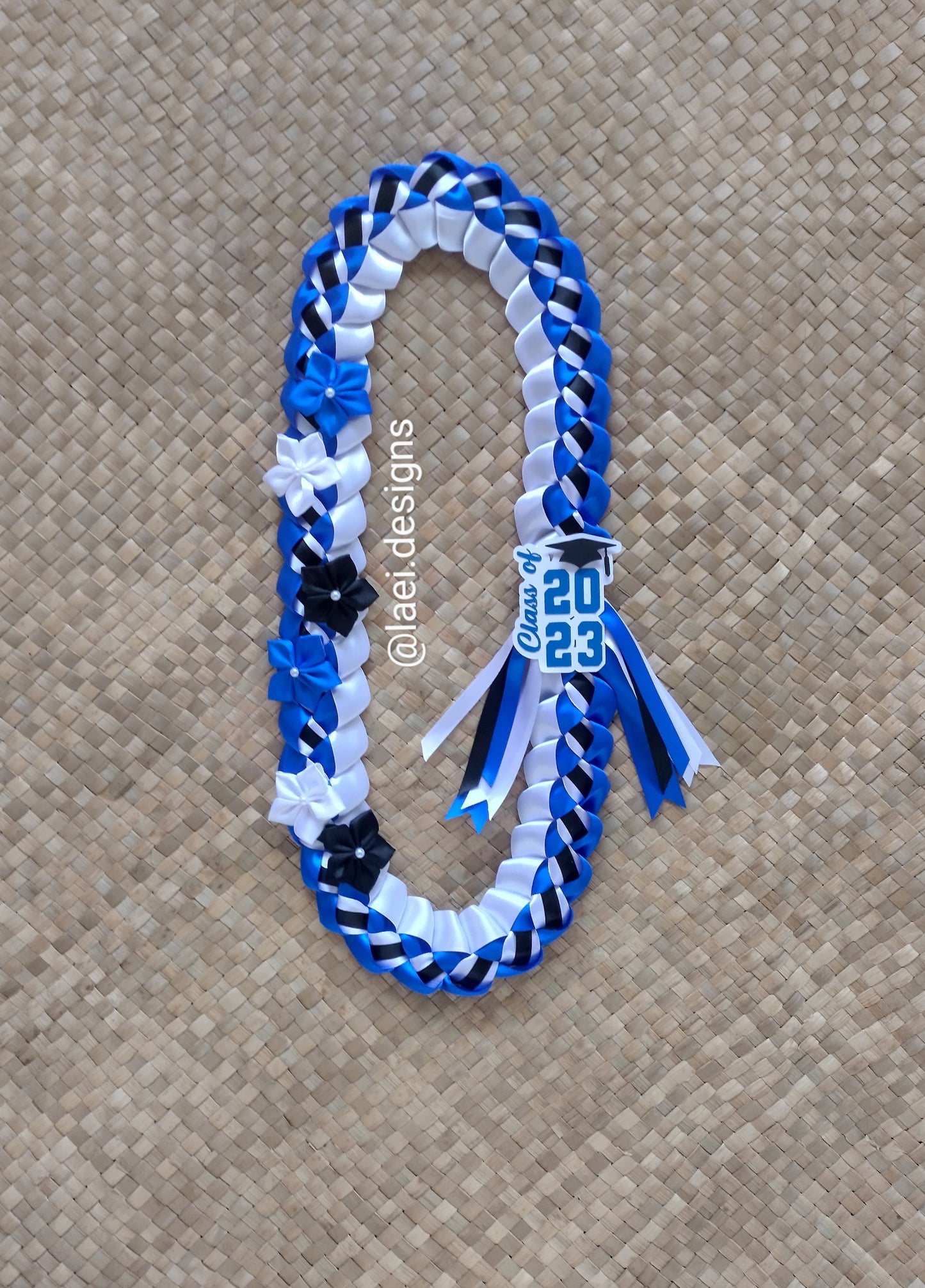 Decorated Single Braid Lei with Badge - Adult Size