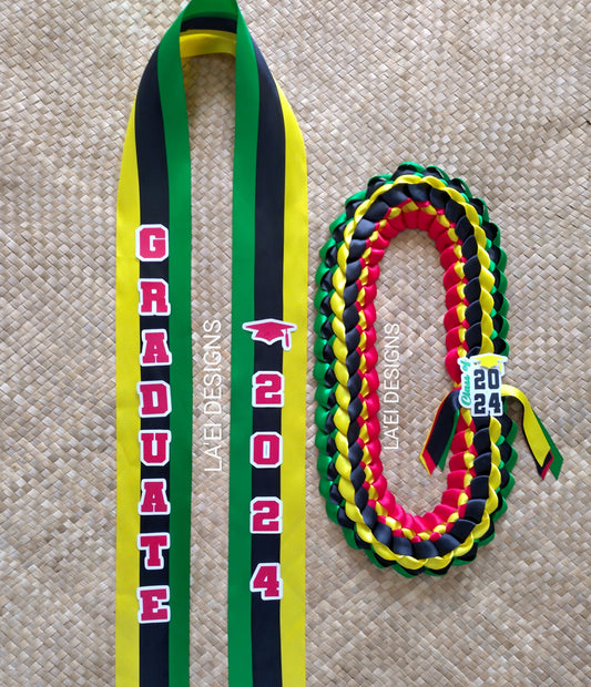 CUSTOM Basic Double Braid Lei & Sash Set