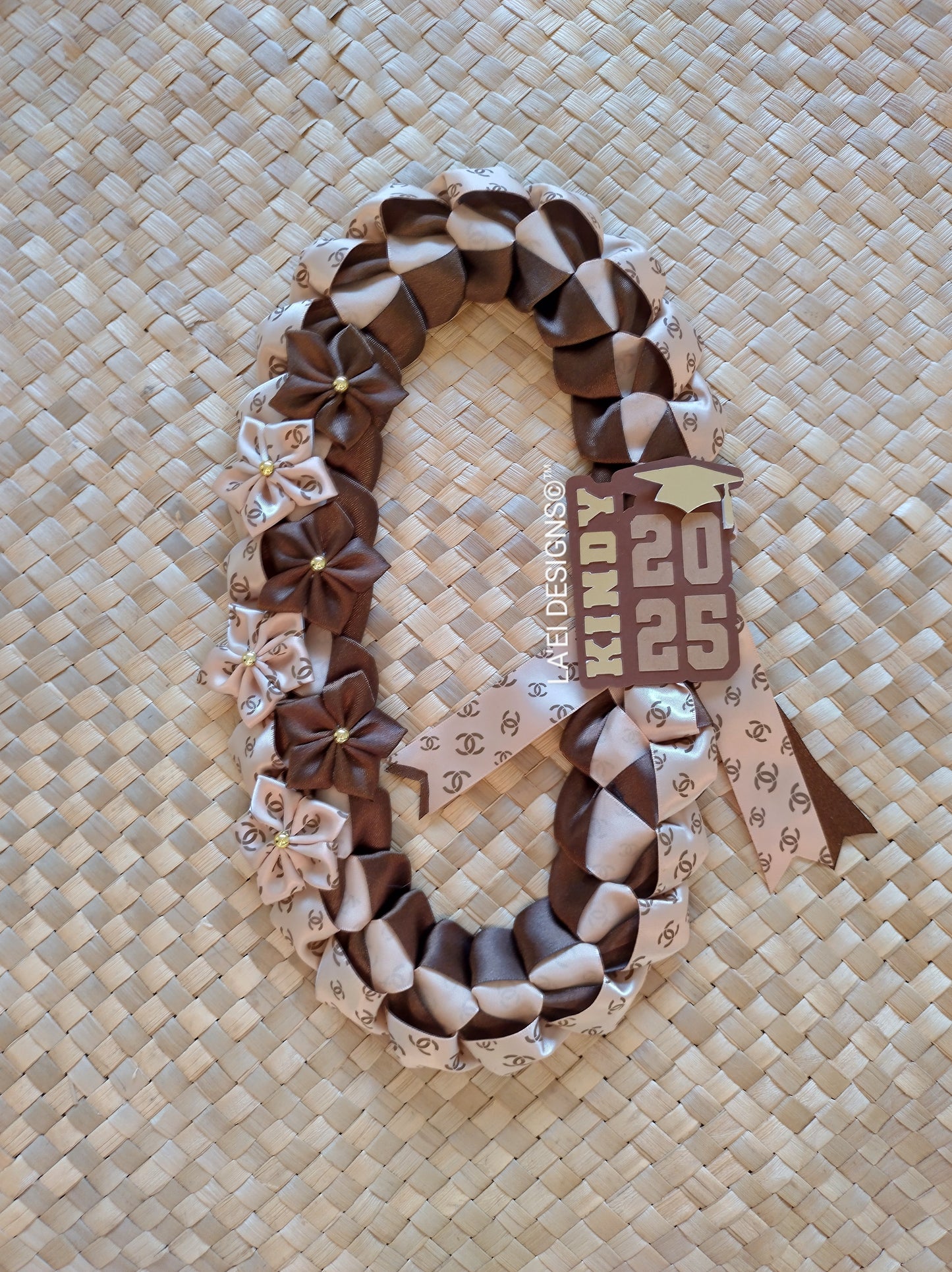 INSPIRED Decorated Single Braid Lei W/ Kindy Badge