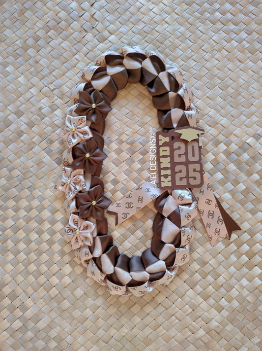 INSPIRED Decorated Single Braid Lei W/ Kindy Badge