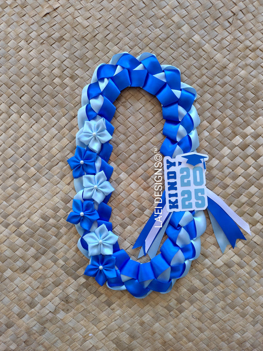 Decorated Single Braid Lei W/ Kindy Badge