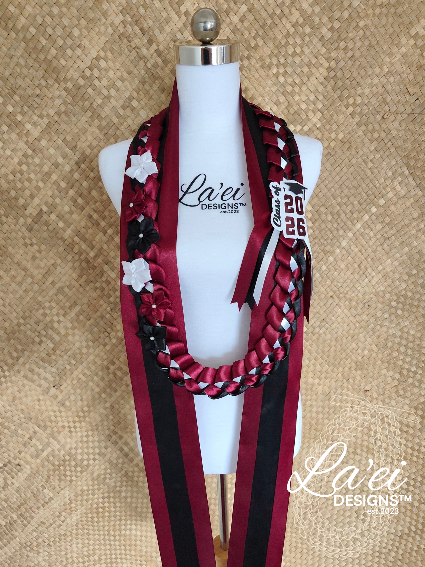 Decorated Single Braid Lei & Sash Set