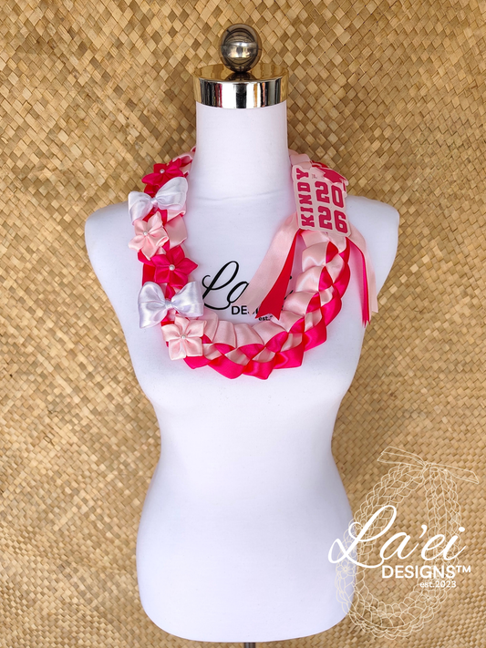 Decorated Single Braid Lei W/ Kindy Badge