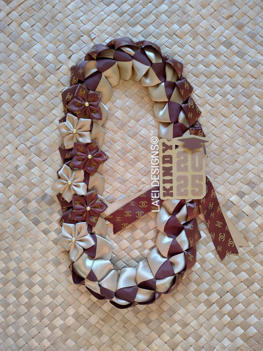 INSPIRED Decorated Single Braid Lei W/ Kindy Badge