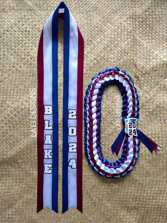 CUSTOM Basic Double Braid Lei & Sash Set