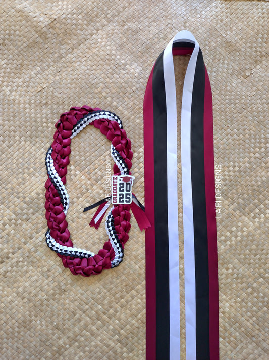 CUSTOM Basic Twisted Braid Lei & Sash Set