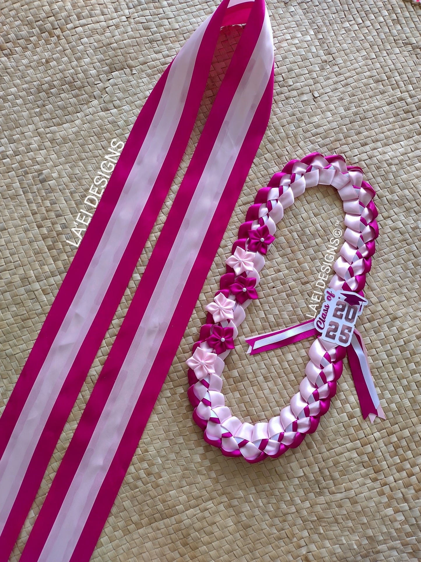 Decorated Single Braid Lei & Sash Set