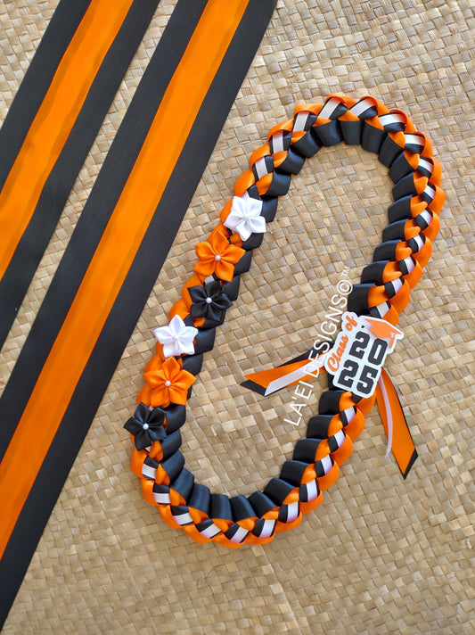 Decorated Single Braid Lei & Sash Set