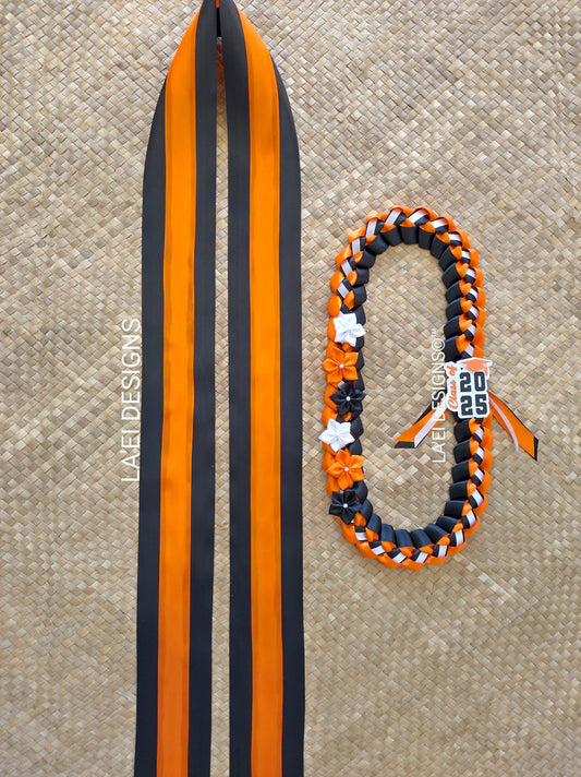 Decorated Single Braid Lei & Sash Set