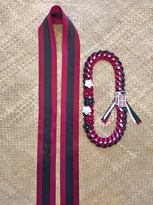 Decorated Single Braid Lei & Sash Set
