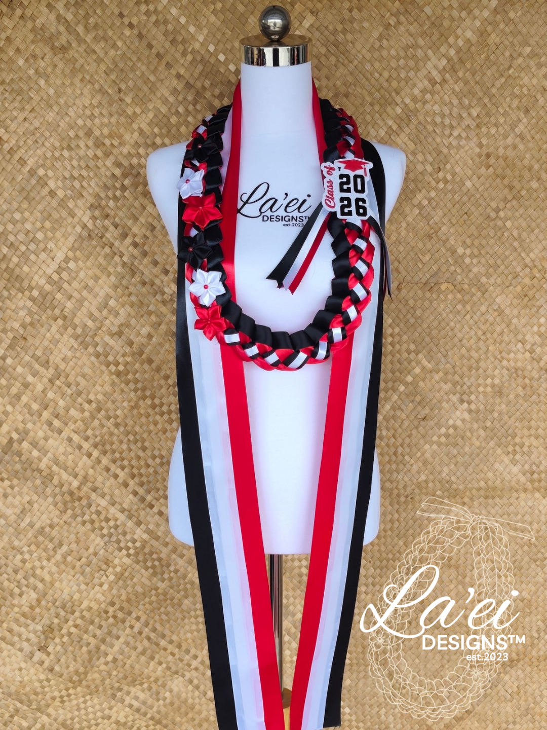 Decorated Single Braid Lei & Sash Set