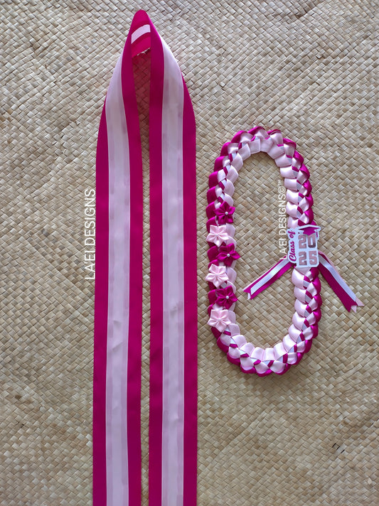 Decorated Single Braid Lei & Sash Set