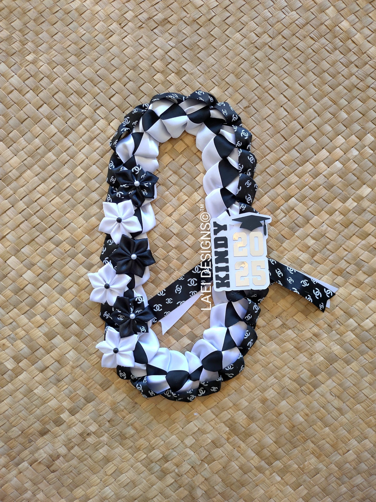 INSPIRED Decorated Single Braid Lei W/ Kindy Badge