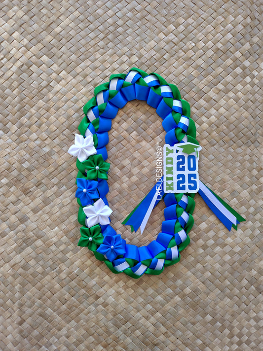 Decorated Single Braid Lei W/ Kindy Badge