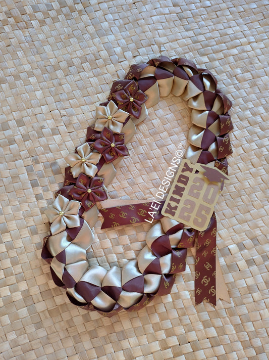 INSPIRED Decorated Single Braid Lei W/ Kindy Badge