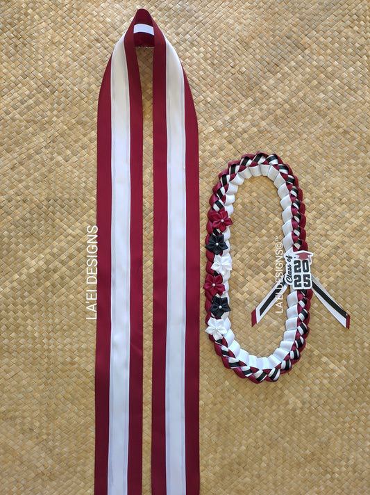 Decorated Single Braid Lei & Sash Set