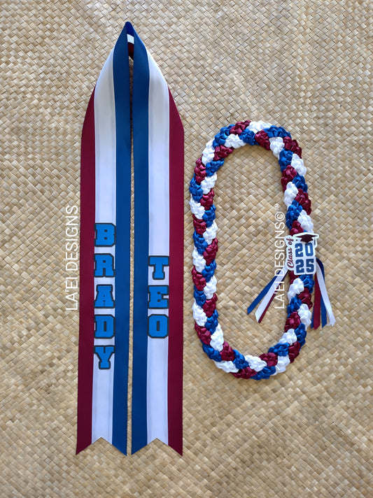 CUSTOM Basic Braided Lei & Sash Set